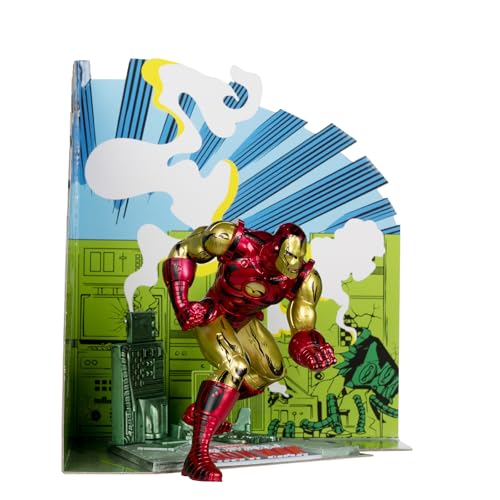 McFarlane Toys - Marvel Iron Man Posed Figur im Massstab 1:10 mit Szene (The Invincible Iron Man 126) von McFarlane