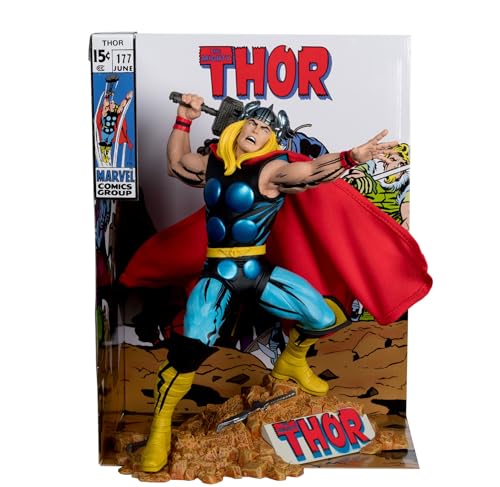 McFarlane Toys - Marvel Thor 1:6th Scale Collectible with Scene & Comic (The Mighty Thor #177) von McFarlane