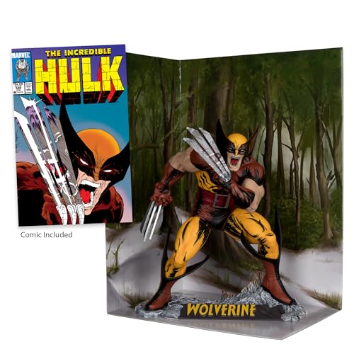 McFarlane Toys - Marvel Wolverine Sammlerstück im Maßstab 1:6 mit Szene (The Incredible Hulk #340) von McFarlane