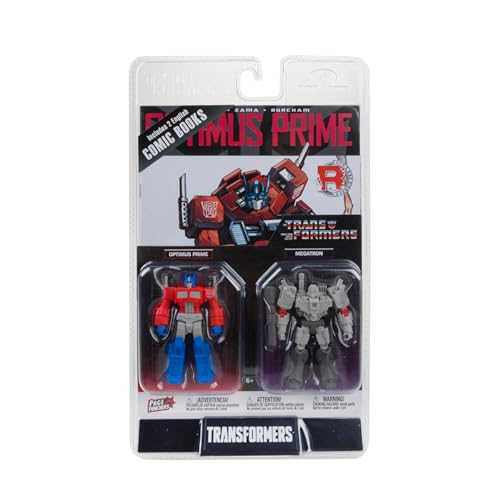 McFarlane Toys Transformers Page Punchers Optimus Prime und Megatron 7,6 cm Actionfiguren mit 2 Comics, 2 Stück von McFarlane