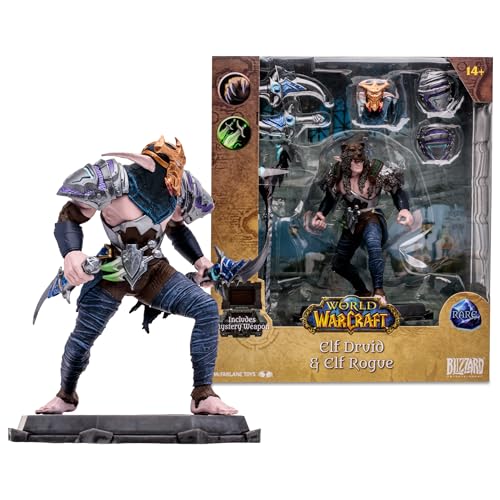 McFarlane Toys World of Warcraft 15,2 cm – Night Elf: Druid/Rogue Actionfigur (selten) – unglaublich detaillierte Figur im Maßstab 1:12, basierend auf dem globalen Phänomen von McFarlane