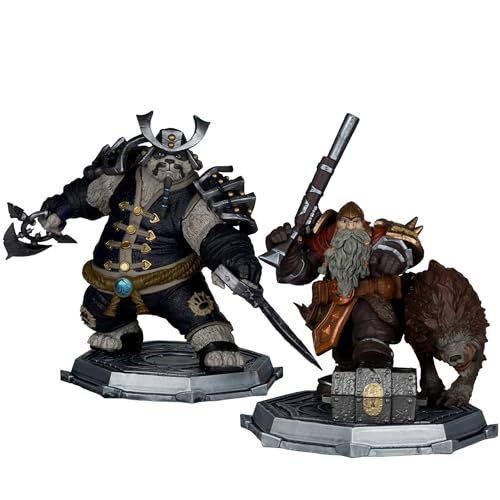 McFarlane Toys World of Warcraft Zwergjäger: Beastmaster & Marksman und Pandaren: Monk & Rogue 1:12 Posed Figure Deluxe 2 Stück Gold Label von McFarlane