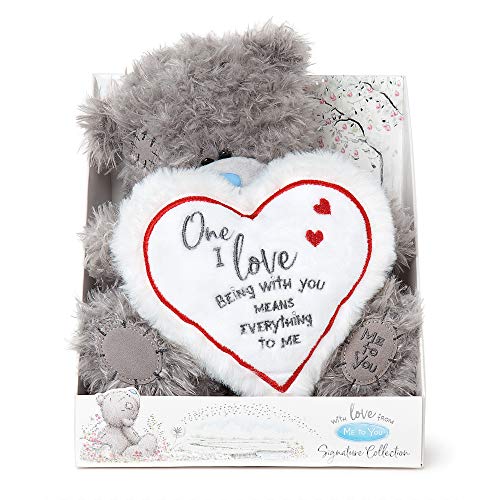 Me To You Tatty Teddy mit One I Love-Herz, offizielle Kollektion, Blau, Grau, Rot, Silber, Weiß von Me to You