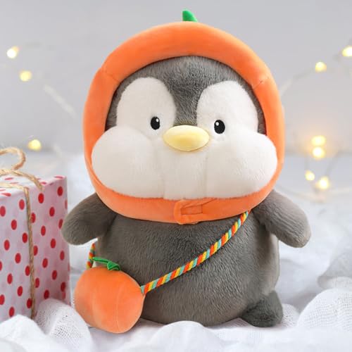 MeHoo Kuscheltier Pinguin Plüschtier,Ente Plüsch Puppe,Stofftier Schmusetier zum Kuscheln & Spielen,Plüschtie mit Hut und ‌‌Tornister‌‌,Pinguin (Kürbis-Rucksack) von MeHoo