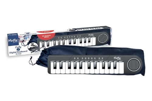 MeMe Digitale Tastatur mit 25 Tasten, mittlerer Schritt mit Tragetasche, USB-Kabel, 8 Töne, 8 Rhythmen, 5 Demo, Metronom, Transpose Getriebe 1 Oktave, Konzert, Schultastatur, Maße: 37 cm x 7 cm. x 3,5 von MeMe Music