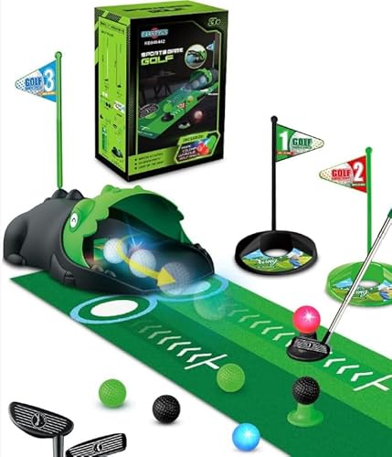 MeYuxg Minigolf für Zuhause, 18PCS Indoor Golf Set für Kinder, Enthält 3 Golfschläger und 8 Bälle, Putting Matte Spiele, Sportgeräte Kinder von MeYuxg