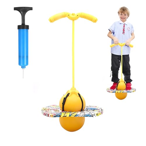 MeYuxg Pogo Stick für Kinder, Hüpfball Kinder mit Griff, 100 kg Tragfähigkeit, Hüpfstange für Kinder und Erwachsene, Sportgeräte für Gleichgewichtstraining, Sport, Abnehmen und Fettverbrennung(Gelb) von MeYuxg