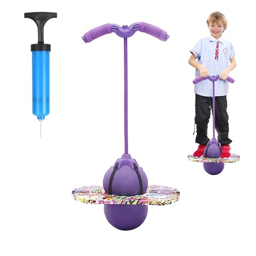 MeYuxg Pogo Stick für Kinder, Hüpfball Kinder mit Griff, 100 kg Tragfähigkeit, Hüpfstange für Kinder und Erwachsene, Sportgeräte für Gleichgewichtstraining, Sport, Abnehmen und Fettverbrennung(Lila) von MeYuxg