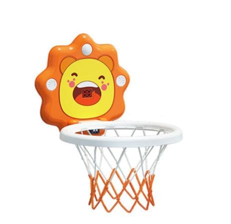 Mini Basketballkorb fürs Zimmer,Tragbarer Löwe Basketball Reifen,Basketballkorb mit Automatischer Wertung mit Aufblasbaren Bällen und Saugnapf,Basketballkörbe tür Set Sport Spielzeug Geschenk(Gelb) von MeYuxg