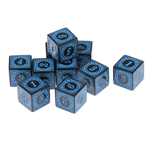 10 x mehrseitige Acrylwürfel für Tisch-, Brett- und Rollenspiele, blau 10 x mehrseitige Acrylwürfel für Tisch-, Brett- und Rollenspiele, blau von Mealoodiousmusea