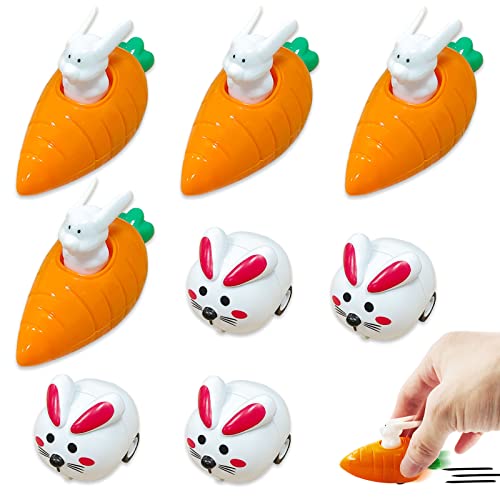 Meanju Hasen Uhrwerk Spielzeugauto,Aufziehbare Hasen Ostern Deko,Aufziehbare Hasen mit Karotte,Easter Party Favours,Perfekt als Ostergeschenk von Meanju