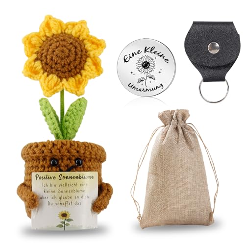 Meanju Pocket Hug Positive Sonnenblume, Positive Geschenke Gestrickte Sonnenblume Kuscheltier, Positive Kartoffel Strickwolle Puppe und Glücksbringer Prüfung Mutmacher Gute Besserung Geschenk Meanju Pocket Hug Positive Sonnenblume, Positive Geschenke Gestrickte Sonnenblume Kuscheltier, Positive Kartoffel Strickwolle Puppe und Glücksbringer Prüfung Mutmacher Gute Besserung Geschenk von Meanju