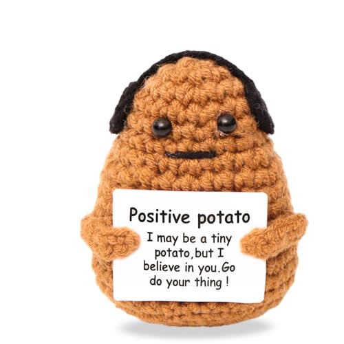 Glücksbringer Positive Kartoffel Pocket Hug Geschenke,Positive Potato,Kreative Strickwolle Kartoffel Puppe,Glücksbringer Prüfung,Beste Freundin Geschenke Kleine Geschenke für Frauen and Boyfriend von Meanju