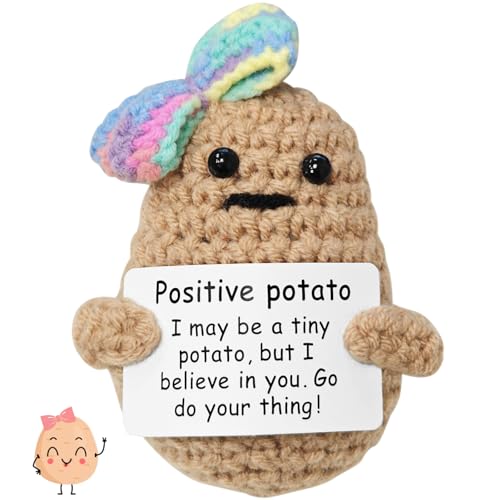 Glücksbringer Positive Kartoffel Pocket Hug Geschenke,Positive Potato,Kreative Strickwolle Kartoffel Puppe,Glücksbringer Prüfung,Beste Freundin Geschenke Kleine Geschenke für Frauen and Boyfriend von Meanju