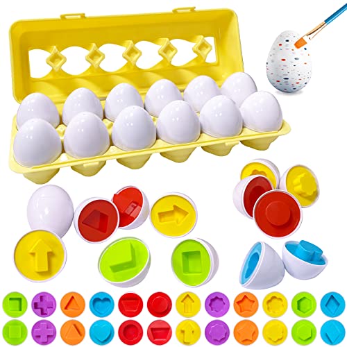 Meanju Spielzeug Eier,12STK Oster Montessori Eggs Spielzeug für Kinder ab 1 Jahren,Farbe und Formen Sortieren Lustiges Ei Lernspielzeug,Eierpuzzle für Kinder Jungen Mädchen Meanju Spielzeug Eier,12STK Oster Montessori Eggs Spielzeug für Kinder ab 1 Jahren,Farbe und Formen Sortieren Lustiges Ei Lernspielzeug,Eierpuzzle für Kinder Jungen Mädchen von Meanju