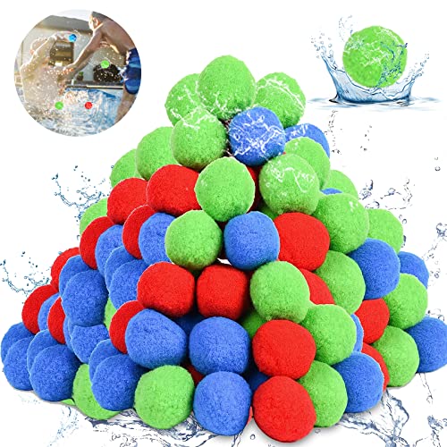 24 Stück Splash Bälle, Wasserbomben Set, Wasserbomben Bälle, Splash Ball Wasser Ballon Wiederverwendbare, Wasser Ball Schwamm Bälle, Party Wasserballons für Kinder Wasserschlacht Garten Pool Trampolin von Mecctuck