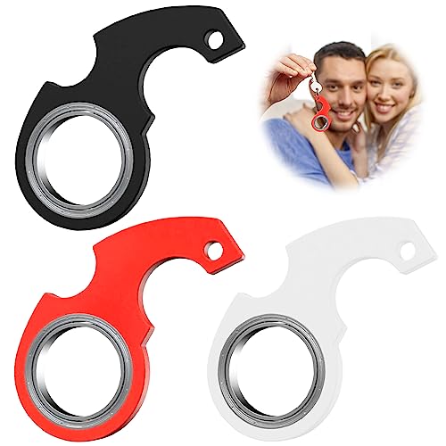 3 Stück Schlüsselanhänger Spinner, Schlüssel Spinner Schlüsselanhänger Fidget Ring Spielzeug, Fidget Schlüsselanhänger, Spinning Keychain Fidget Sensorisches Spielzeug für Kinder und Erwachsene von Mecctuck