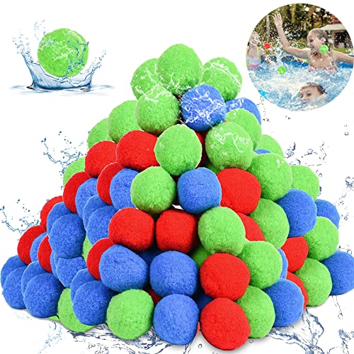 30 Stück Splash Bälle, Wasserbomben Set, Wasserbomben Bälle, Splash Ball Wasser Ballon Wiederverwendbare, Wasser Ball Schwamm Bälle, Party Wasserballons für Kinder Wasserschlacht Garten Pool Trampolin von Mecctuck