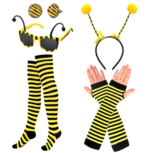 8 Stück Bienen Kostüm, Bienenkostüm Erwachsene, Kinderkostüm, Bienenkostüm Kinder, Bienen Kostüm Damen, Kostüm Kinder, Kostüm für Kinder, Bienen Kostüm Karneval Cosplay Kostüm für Kinder Mädchen Damen von Mecctuck