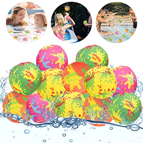 8 Stück Wasserbälle, Splash Bälle, Wasserbomben Set, Wasserbomben Bälle, Wasserbomben Wiederverwendbar, Wasser Ball Schwamm Bälle, Wasserball Kinder für Wasserschlacht Garten Pool Trampolin von Mecctuck