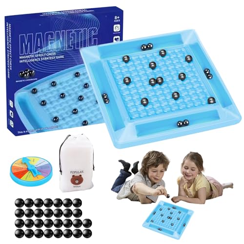 Mecctuck Schachbrett Magnetisch, Magnetspiel, Magnetisches Schachspiel, Magnet Spiel, Schach Magnetisch, Magnetic Spiel, Smart Games Tragbares Schachbrett Party für Kinder Geschenke Familientreffen von Mecctuck