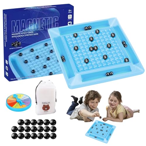 Mecctuck Schachbrett Magnetisch, Magnetspiel, Magnetisches Schachspiel, Magnet Spiel, Schach Magnetisch, Magnetic Spiel, Smart Games Tragbares Schachbrett Party für Kinder Geschenke Familientreffen von Mecctuck