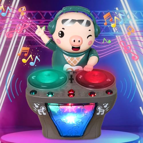 Musik Tanzendes Schwein Spielzeug, DJ Schwingendes Schweinchen Spielzeug, Schweinchen Spiel, DJ Schwingendes Schweinchen Schweinchenspielzeug, Interaktives Krabbelnde Spielzeug für Baby Jungen Mädchen von Mecctuck