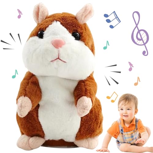 Mecctuck Sprechender Hamster, Hamster Sprechend, Hamster Spielzeug, Nachsprechendes Plüschtier Interaktive Spielzeug, Lustige Stofftiere, Plüsch Sprechende Hamster Wiederholt Spielzeug für Baby Kids von Mecctuck