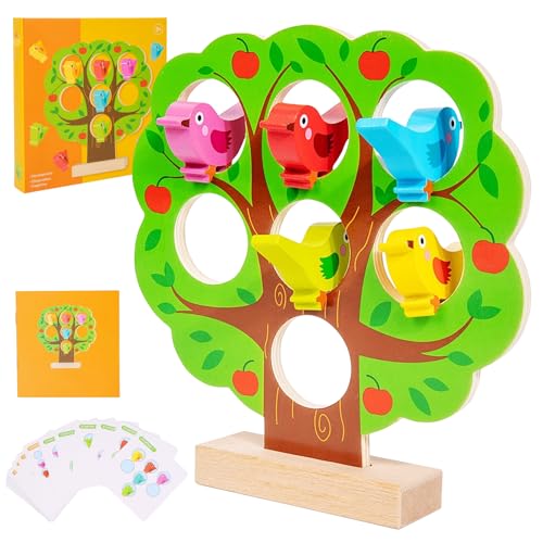 Montessori Spielzeug ab 2 3 4 Jahre, Montessori Lernspielzeug für Kleinkinder, Holz Lernspiele Stapelspiel Feinmotorik, Montessori Hölzerner Vogel Farben Sortieren von Geschenk für Baby Jungen Mädchen Montessori Spielzeug ab 2 3 4 Jahre, Montessori Lernspielzeug für Kleinkinder, Holz Lernspiele Stapelspiel Feinmotorik, Montessori Hölzerner Vogel Farben Sortieren von Geschenk für Baby Jungen Mädchen von Mecctuck
