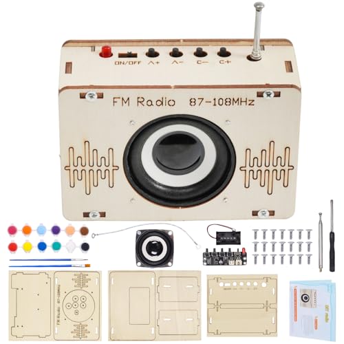 Radio Bausatz, DIY Kits Holz Radio, Lautsprecher Bausatz, DIY Radio Set, Lackierbares Spielzeug, Holz Experimente Wissenschaft für Kinder, Elektronik Baukasten, STEM-Spielzeug für Alter 8-12 Jahre von Mecctuck