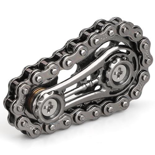 Cool Gears Fidget Chain, Montage-Fidget-Spinner-Ring-Spielzeug für Kinder Erwachsene, Zappel-Fahrrad-Ritzel-Würfel aus Metall, EDC-Neuheit zum Stressabbau, Goodie-Bag-Stuffer-Geschenk von Mechaniker