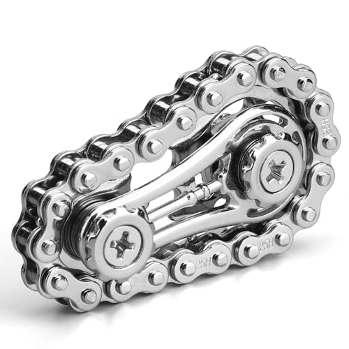 Coole Zahnräder Fidget Kette, Montage Fidget Spinner Ring Spielzeug für Kinder Erwachsene, Metall Fidgeting Fahrrad Kettenräder Würfel, EDC Neuheit Stress Relief Hand Spinner Kinetisches Geschenk von Mechaniker