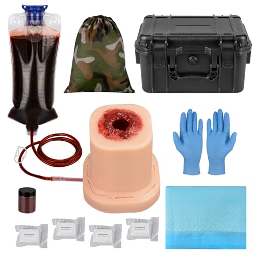 MedEduQuest Gunshot Wundpackungstrainer-Set, Stop The Bleed Trainingsset, Blutungskontroll-Kit für medizinische Klassen (Taktische Box) von MedEduQuest