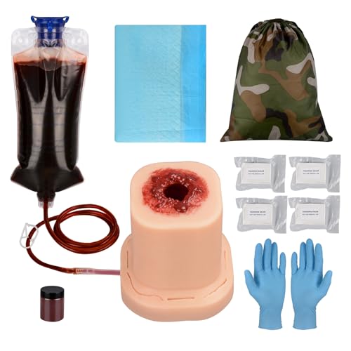 MedEduQuest Gunshot Wundpackungstrainer-Set, Stop The Bleed Trainingsset, Blutungskontroll-Kit für medizinische Klassen (Tragetasche) von MedEduQuest