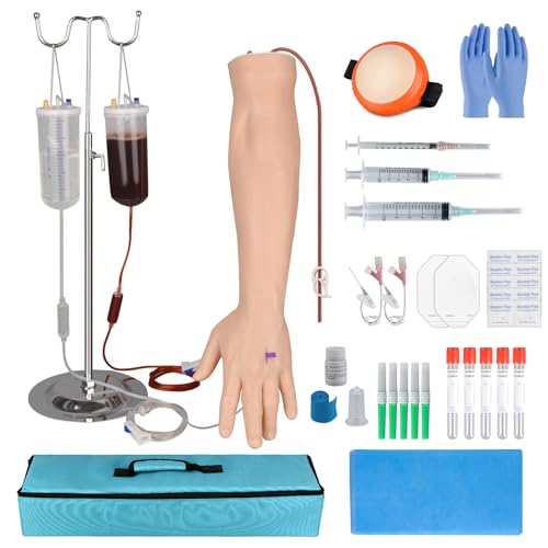 MedEduQuest Intravenöses Übungsarm-Set für Krankenpflegestudenten, Phlebotomie-Übungsset, Latexfrei, mit Tragbarem Koffer (nur für Bildungszwecke) von MedEduQuest