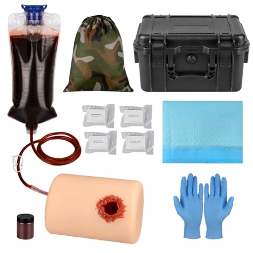 MedEduQuest Wundpackungs und Tourniquet Trainer Set, Blutungskontroll Tourniquet-Trainer, Stop The Bleed Trainingsset für Medizinische Kurse – Taktische Box von MedEduQuest