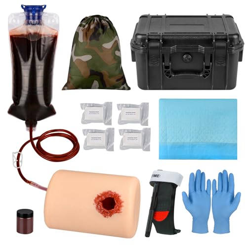 MedEduQuest Wundpackungs und Tourniquet Trainer Set, Blutungskontroll Tourniquet-Trainer, Stop the Bleed Trainingsset für Medizinische Kurse – Taktische Box von MedEduQuest