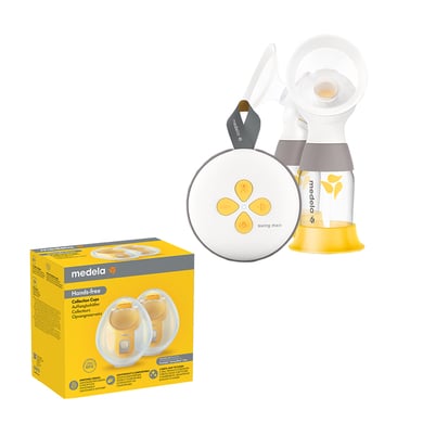 Medela Elektrische Doppel-Milchpumpe Swing Maxi + Doppelpumpset Hands-free von Medela