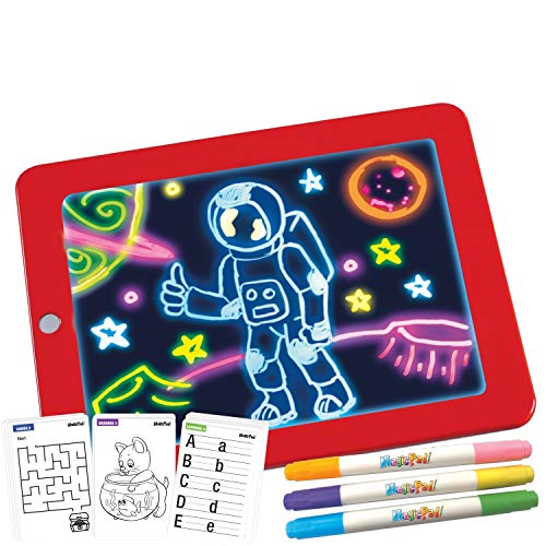 Mediashop Magic Pad Zaubertafel Kinder – Maltafel mit 6 Neonfarben & 8 Leuchteffekten – inkl. 30 Schablonen – Abwischbar, Reisegröße Mediashop Magic Pad Zaubertafel Kinder – Maltafel mit 6 Neonfarben & 8 Leuchteffekten – inkl. 30 Schablonen – Abwischbar, Reisegröße von Mediashop