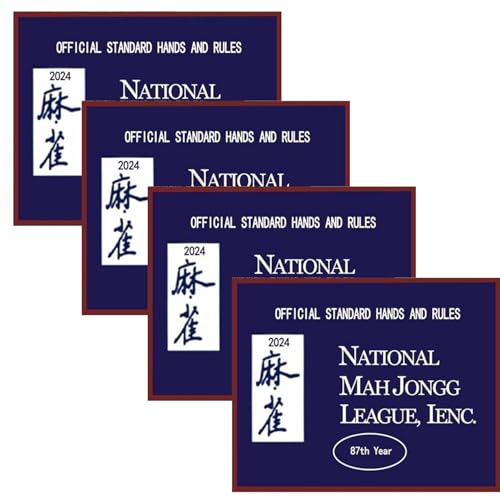 Mednkoku 4pcs Mahjong -Karten 2024 Mahjong Card Offizielles großer Druck Mah Jong Card Table Game -Score -Karten für offizielle Standardhände und Regeln, 2024 Mahjong Card von Mednkoku