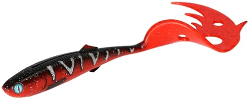 Gummifisch Gummi Köder Mikado Sicario Pike Tail (10,5cm/RED Tiger) von Meduza