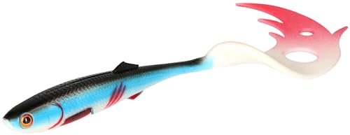 Gummifisch Gummi Köder Mikado Sicario Pike Tail (18cm/Bleeding Blue) von Meduza