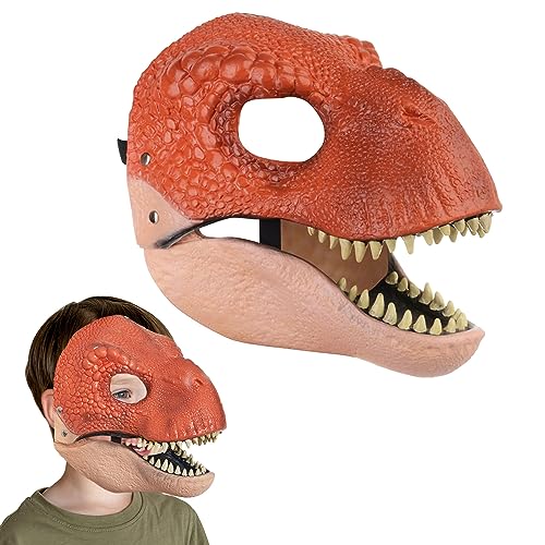 Dominion Velociraptor Dinosaurier Maske beweglicher Kiefer Dino Rollenspiel Spielzeug für Kinder mit Öffnung Kiefer für Halloween Weihnachten Geburtstag von Meekio