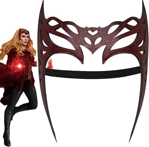 Scarlet Witch Crown Kopfbedeckung Wanda Maximoff Kostüm Krone Kopfbedeckung Wanda Cosplay Maske für Erwachsene und Kinder Halloween Party Requisiten von Meekio