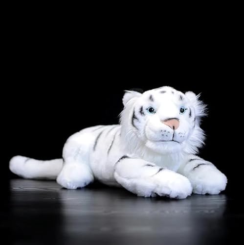 Lebensechtes weiches weißes Tiger-Plüschtier-Simulation Wilde Tiere Tiger ausgestopftes Plüsch-Lernspielzeug Geschenke für Kinder 30cm Liegend von Meetiger