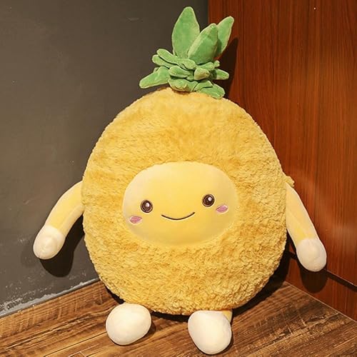 Meetiger Karikatur Wassermelone Kirsche Ananas weiches Plüschtier niedliche Früchte Spielzeug gefüllte Kissen Puppen für Kinder Mädchen Geschenk 40cm Ananas von Meetiger