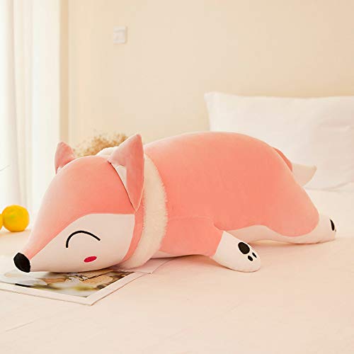 Meetiger Kawaii Fuchs Plüschtiere niedlich weich Fuchs Kissen Kuscheltiere Puppe Schlafkissen für Mädchen Kinder Geburtstagsgeschenk 60cm rosa von Meetiger