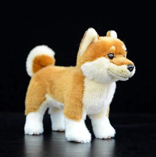 Meetiger Lebensecht stehend Frankreich Bulldogge Chihuahua Plüschtiere weiche Simulation Shiba Inu Hund Kuscheltier Puppe Kinder Geschenk 25cm Shiba Inu von Meetiger