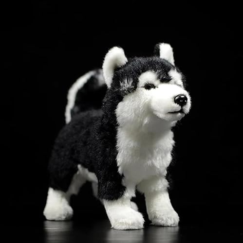 Meetiger Lebensechte Alaska Malamute Plüschtiere weicher Welpe Shiba Inu Plüschtiere Hund Modell Puppe für Kinder Sammlergeschenk 25cm Alaska Malamute von Meetiger