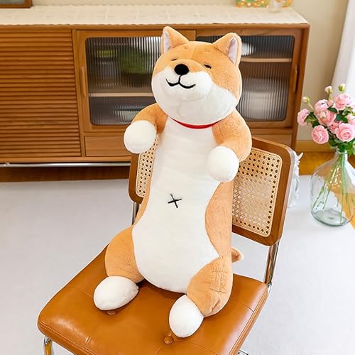 Meetiger Niedliche Shiba Inu Hund Plüschtier Kawaii Katze Kuscheltiere Schlafkissen Puppe Zimmer Dekor Kissen für Kinder Mädchen Geschenk 60cm Orange Hund von Meetiger